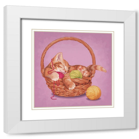 100% wool White Modern Wood Framed Art Print with Double Matting by Cazenave, Maryline