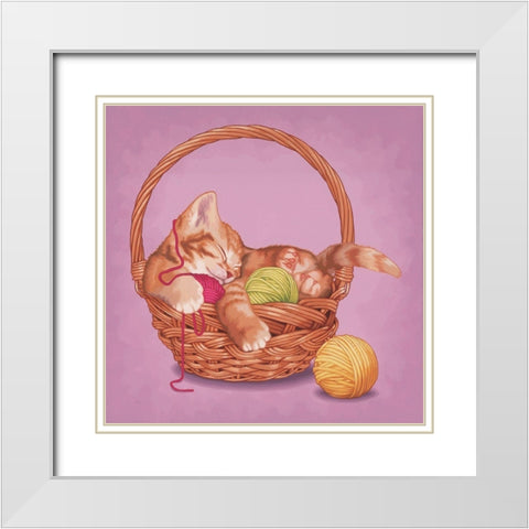 100% wool White Modern Wood Framed Art Print with Double Matting by Cazenave, Maryline