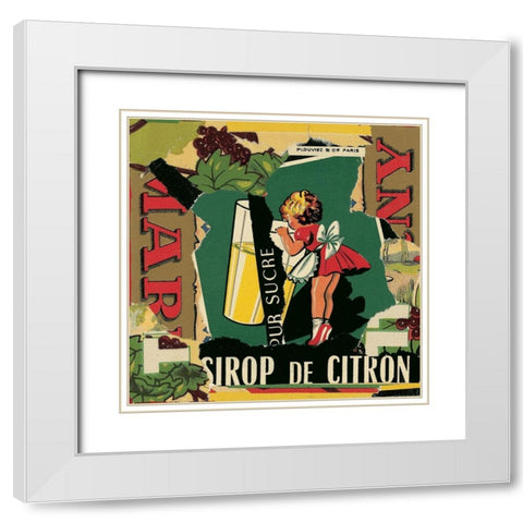 Sirop de citron White Modern Wood Framed Art Print with Double Matting by Sigrid, M.
