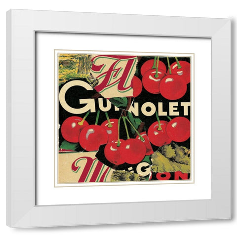 Cerises II White Modern Wood Framed Art Print with Double Matting by Sigrid, M.