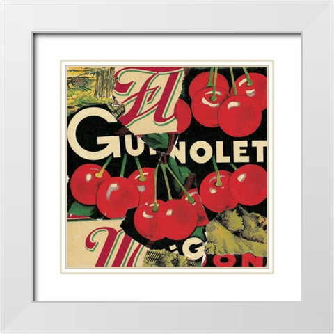 Cerises II White Modern Wood Framed Art Print with Double Matting by Sigrid, M.