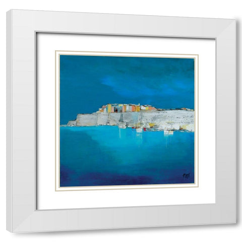 Bonifacio White Modern Wood Framed Art Print with Double Matting by Grossi, Anne-Marie
