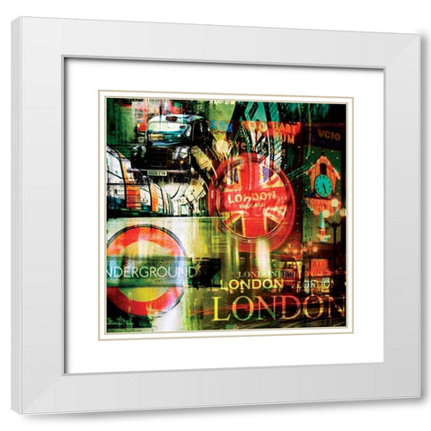 London Underground White Modern Wood Framed Art Print with Double Matting by BRAUN Studio