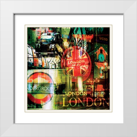 London Underground White Modern Wood Framed Art Print with Double Matting by BRAUN Studio