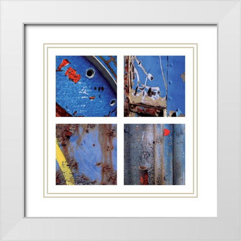 Composition 10 White Modern Wood Framed Art Print with Double Matting by Duclos, Frederic