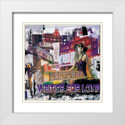 Waiting for love White Modern Wood Framed Art Print with Double Matting by Gachaga, Vincent