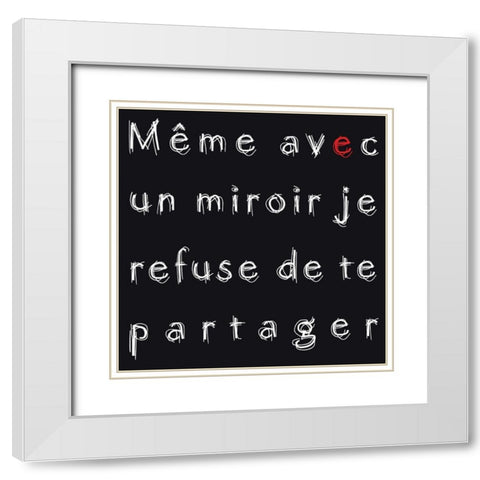 Avec un miroir White Modern Wood Framed Art Print with Double Matting by Cilpa, Audrey and Fabrice