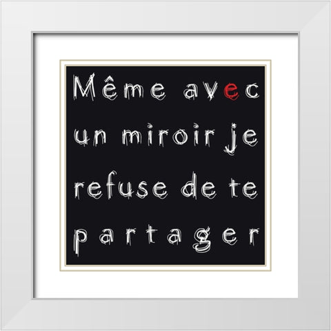 Avec un miroir White Modern Wood Framed Art Print with Double Matting by Cilpa, Audrey and Fabrice