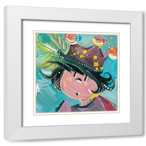 A lore e du bois White Modern Wood Framed Art Print with Double Matting by Bonnevay, Chantal