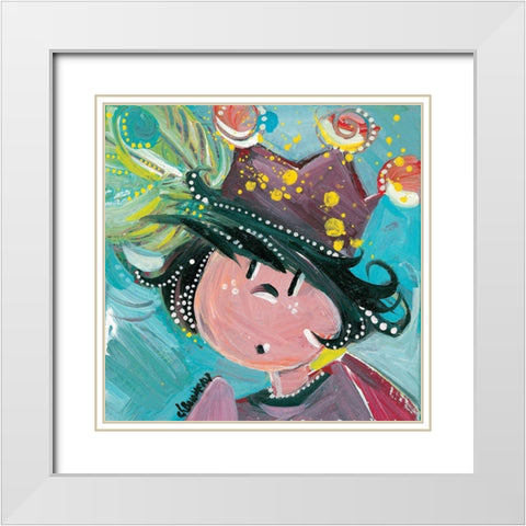 A lore e du bois White Modern Wood Framed Art Print with Double Matting by Bonnevay, Chantal