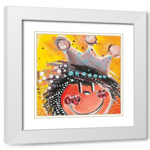 Coucou ! Cest moi White Modern Wood Framed Art Print with Double Matting by Bonnevay, Chantal