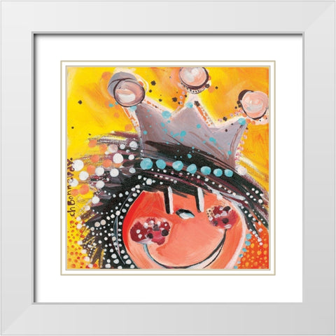 Coucou ! Cest moi White Modern Wood Framed Art Print with Double Matting by Bonnevay, Chantal