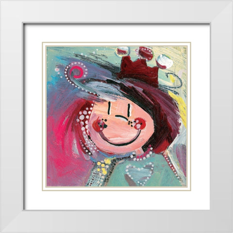 Un brin de malice White Modern Wood Framed Art Print with Double Matting by Bonnevay, Chantal