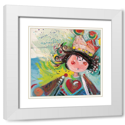 Visite au cha teau White Modern Wood Framed Art Print with Double Matting by Bonnevay, Chantal