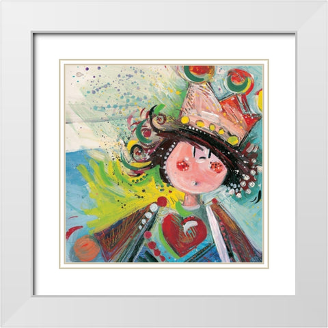 Visite au cha teau White Modern Wood Framed Art Print with Double Matting by Bonnevay, Chantal