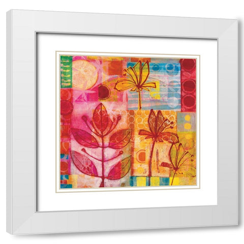 Floraison White Modern Wood Framed Art Print with Double Matting by Carvalho, Cecile de