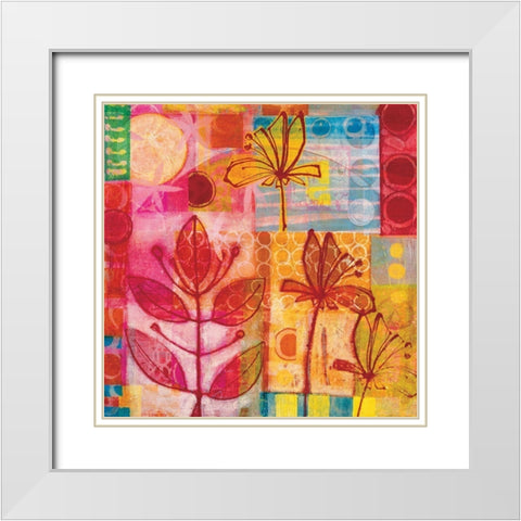 Floraison White Modern Wood Framed Art Print with Double Matting by Carvalho, Cecile de