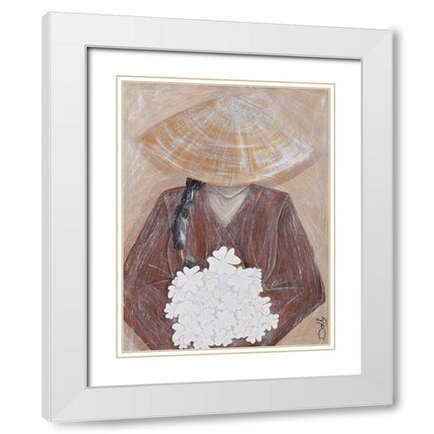 Le bouquet de fleurs White Modern Wood Framed Art Print with Double Matting by Dothy