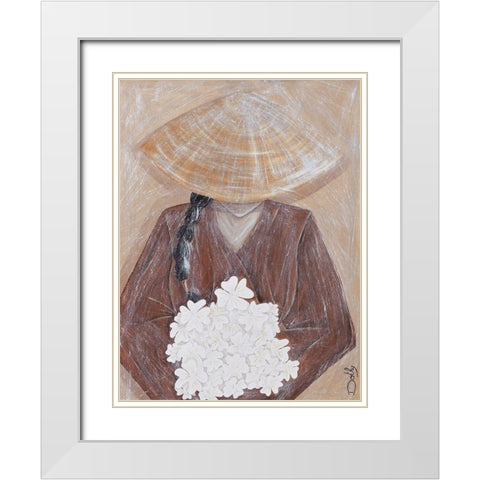 Le bouquet de fleurs White Modern Wood Framed Art Print with Double Matting by Dothy