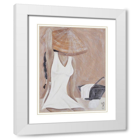 La toilette White Modern Wood Framed Art Print with Double Matting by Dothy