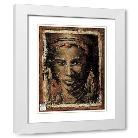 Le guerrier White Modern Wood Framed Art Print with Double Matting by Arietti, Fabienne