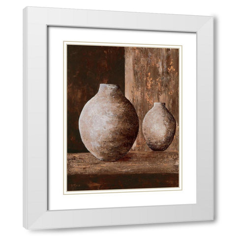 Origine I White Modern Wood Framed Art Print with Double Matting by Flaud, Beatriz