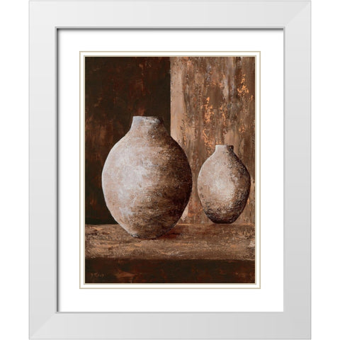 Origine I White Modern Wood Framed Art Print with Double Matting by Flaud, Beatriz