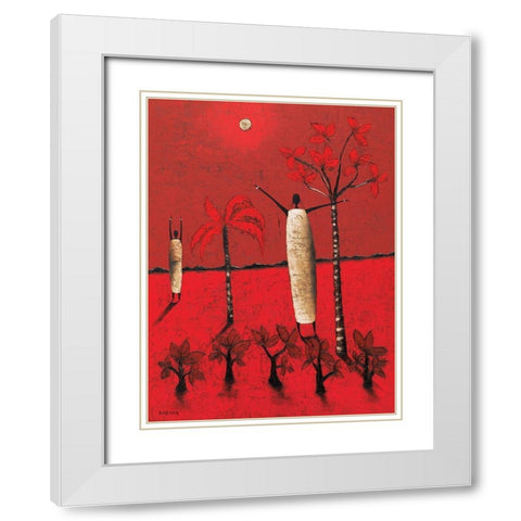 Si pres, si loin White Modern Wood Framed Art Print with Double Matting by Rauscher, Michel