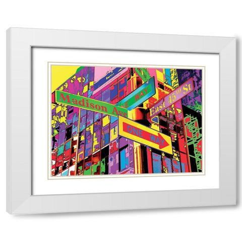 Pancartes White Modern Wood Framed Art Print with Double Matting by Potron, Geraldine