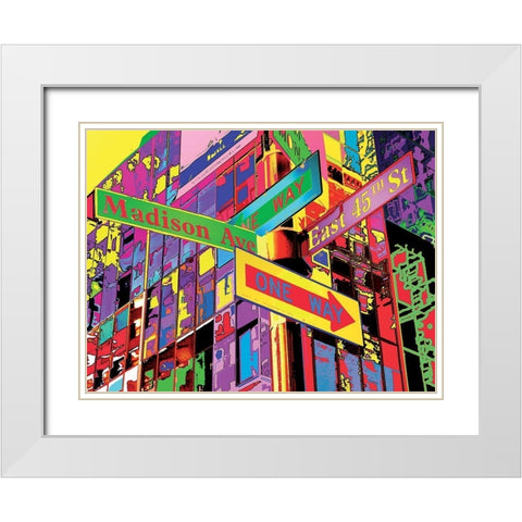 Pancartes White Modern Wood Framed Art Print with Double Matting by Potron, Geraldine