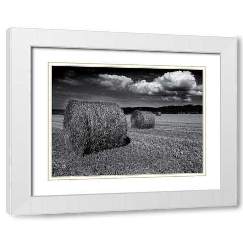 Alignement White Modern Wood Framed Art Print with Double Matting by de Lattre, Pascal