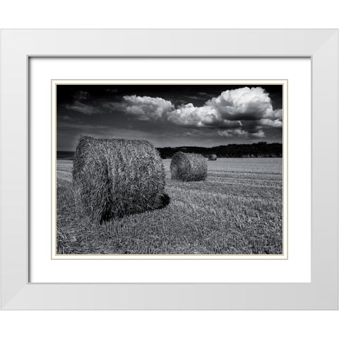 Alignement White Modern Wood Framed Art Print with Double Matting by de Lattre, Pascal