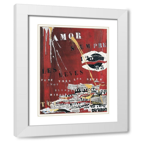 Les Reves White Modern Wood Framed Art Print with Double Matting by Pelletier, Sylviane
