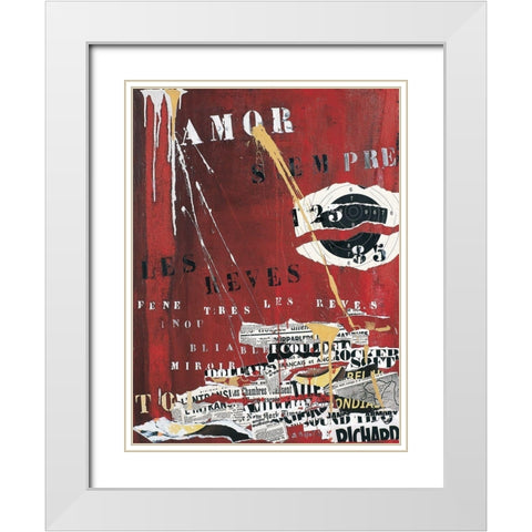 Les Reves White Modern Wood Framed Art Print with Double Matting by Pelletier, Sylviane