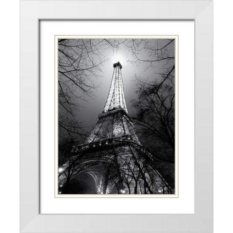Sa Majeste La Tour Eiffel White Modern Wood Framed Art Print with Double Matting by Carrara, Antoine