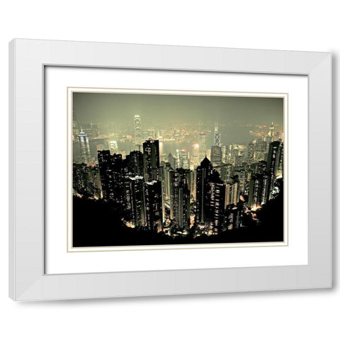 Hong Kong White Modern Wood Framed Art Print with Double Matting by Stawiarz, Marcin