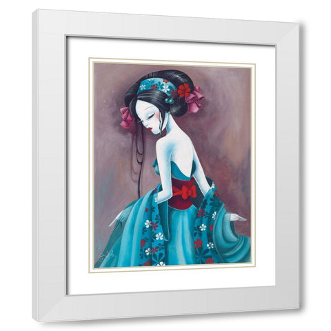 Jadepearls White Modern Wood Framed Art Print with Double Matting by Sybile