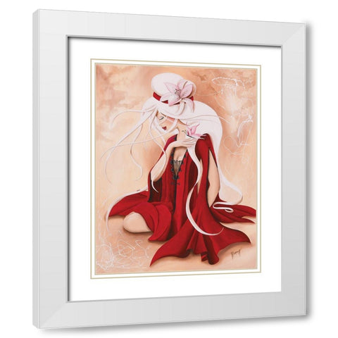 Lilou in Red White Modern Wood Framed Art Print with Double Matting by Rhumeur, Aurelie