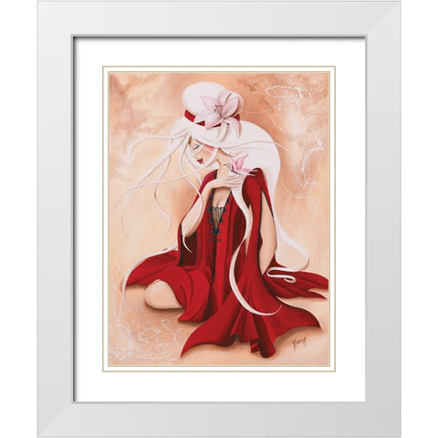 Lilou in Red White Modern Wood Framed Art Print with Double Matting by Rhumeur, Aurelie