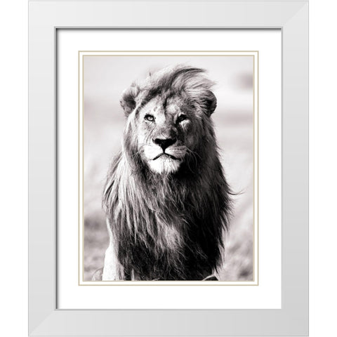 Majesty White Modern Wood Framed Art Print with Double Matting by Blonde Attitude