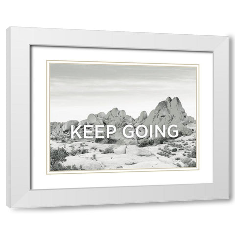 Keep Going White Modern Wood Framed Art Print with Double Matting by Braun Studio