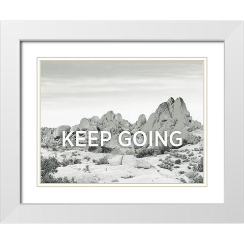Keep Going White Modern Wood Framed Art Print with Double Matting by Braun Studio
