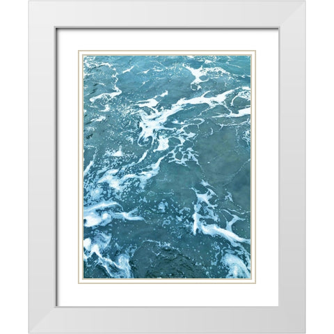 Blue Foam White Modern Wood Framed Art Print with Double Matting by Braun Studio