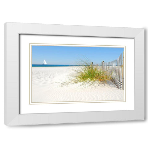 Plage V White Modern Wood Framed Art Print with Double Matting by Braun Studio