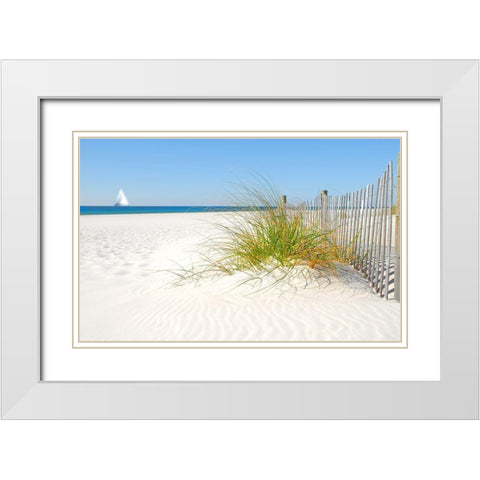 Plage V White Modern Wood Framed Art Print with Double Matting by Braun Studio