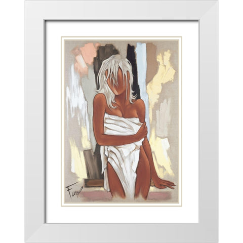 La serviette White Modern Wood Framed Art Print with Double Matting by Farel, Pierre