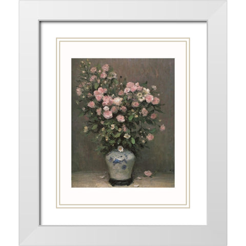 Rosiers White Modern Wood Framed Art Print with Double Matting by DYF