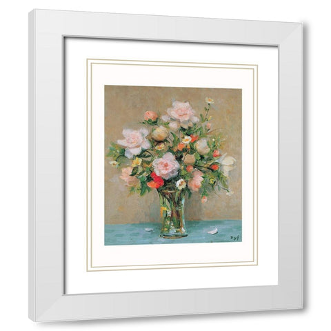 Le bouquet de Corinne White Modern Wood Framed Art Print with Double Matting by DYF