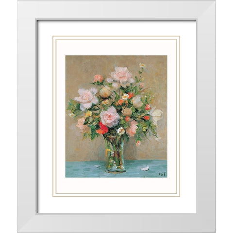 Le bouquet de Corinne White Modern Wood Framed Art Print with Double Matting by DYF