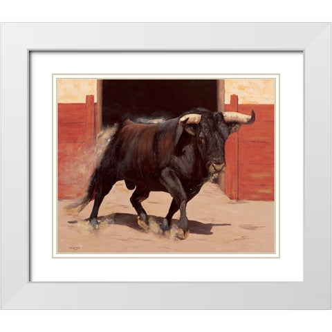 Aldinegro White Modern Wood Framed Art Print with Double Matting by Louis, Ch.